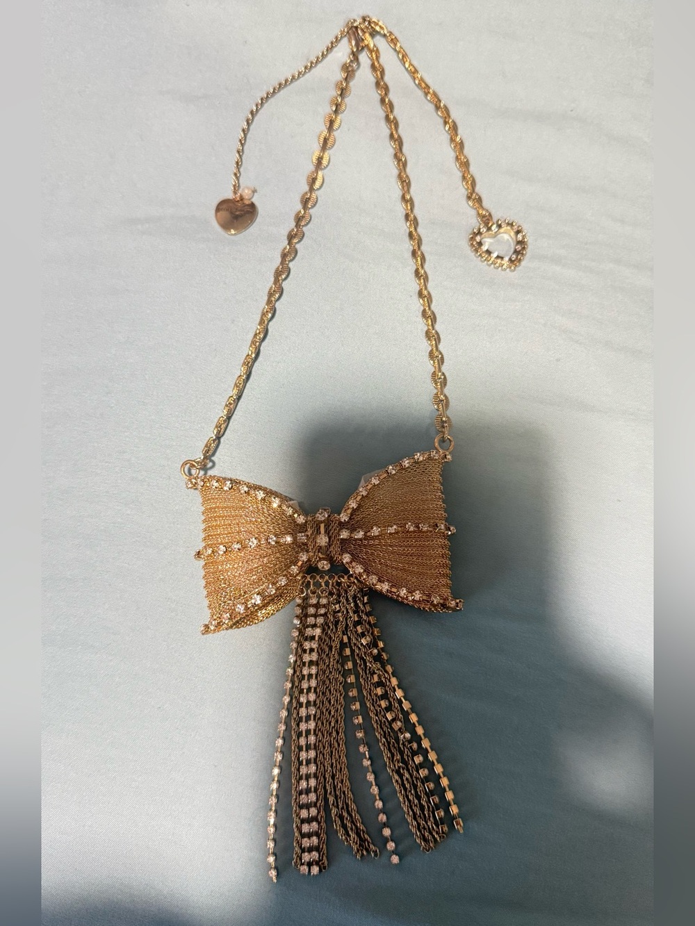 Betsey Johnson Women’s Gold Bow Tassel Necklace